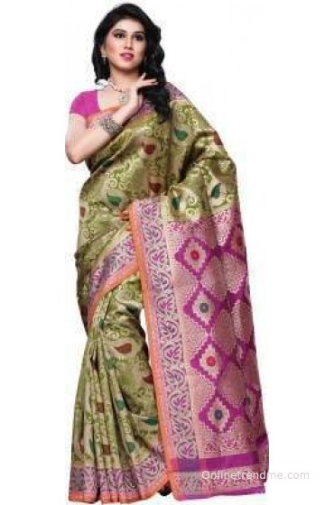 Mimosa Woven Kanjivaram Handloom Art Silk Sari Mimosa Woven Kanjivaram Handloom Art Silk Sari